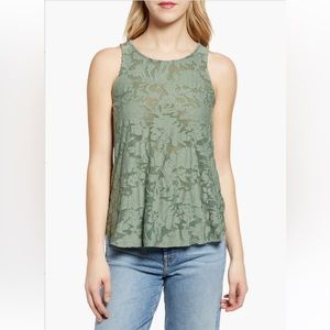 NORDSTROM RACK Jacquard Tank| Small, Green Dune
